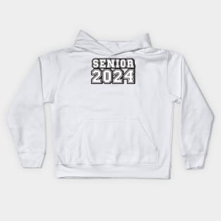 Retro Black tipography Senior 2024 Sport Old Graduation Kids Hoodie